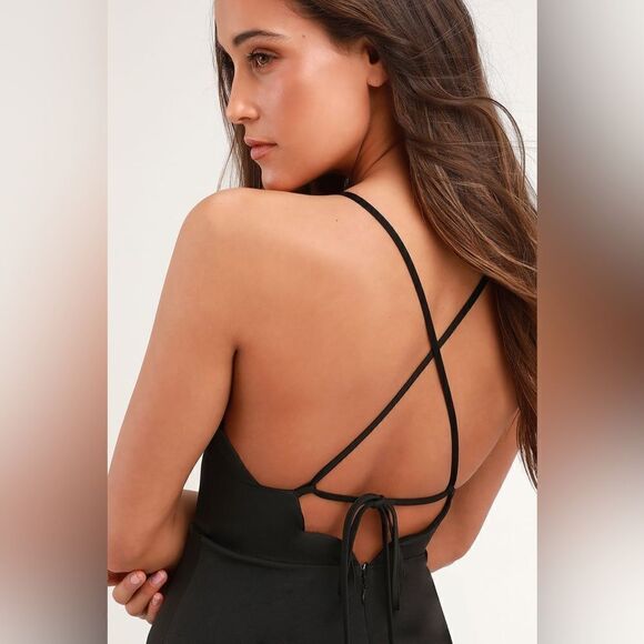Lulu’s Play On Curves Black Backless Dress - Picture 3 of 12